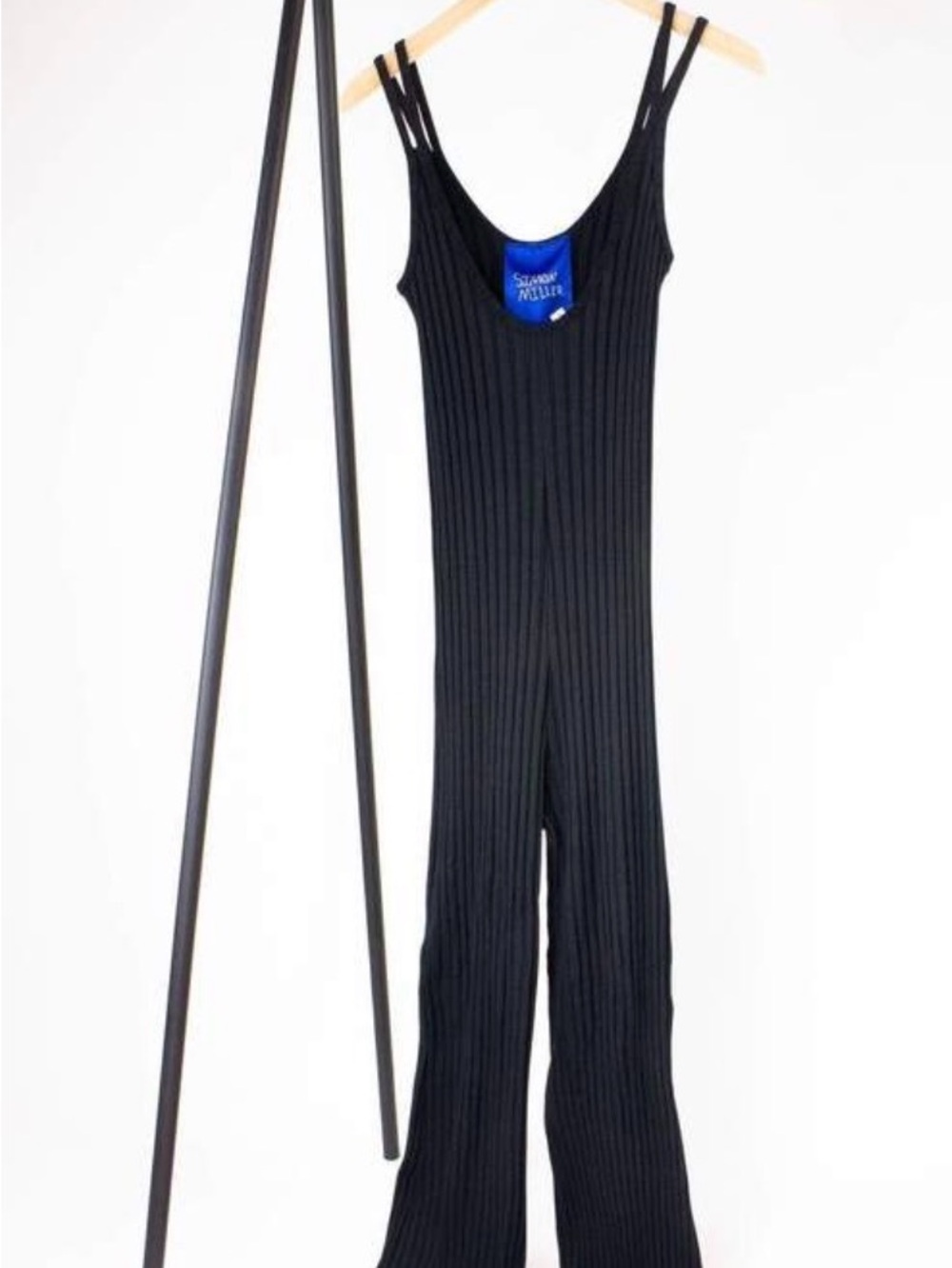 Simon Miller Malo Sleeveless Black Ribbed Jumpsuit by